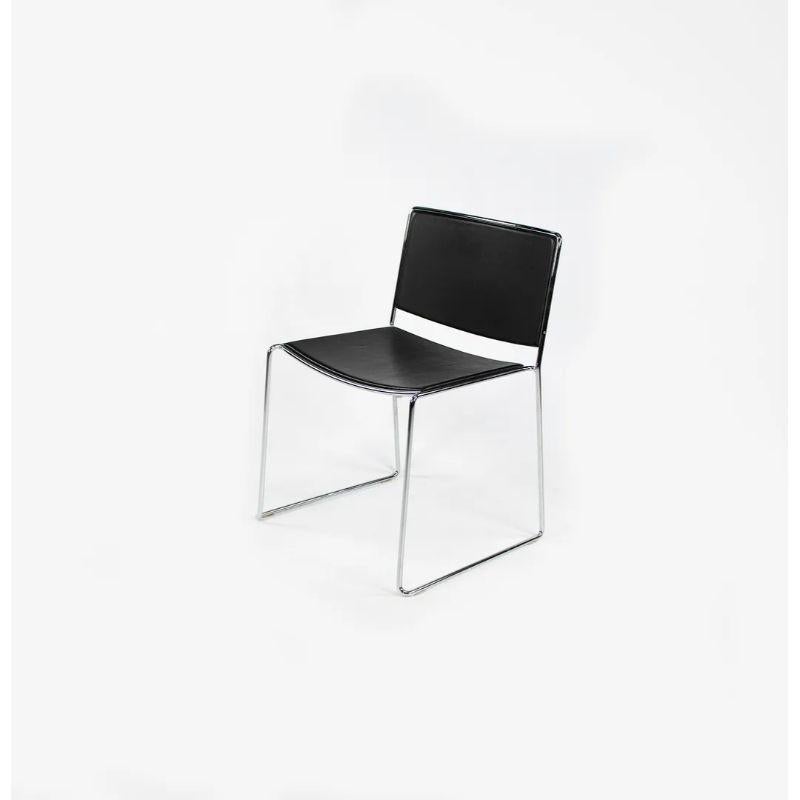 2009 Piero Lissoni for Porro Spindle Stacking Side Chairs in Steel & Leather For Sale 3