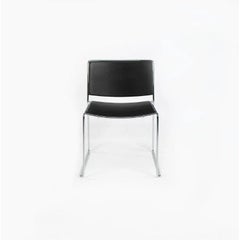 2009 Piero Lissoni for Porro Spindle Stacking Side Chairs in Steel & Leather