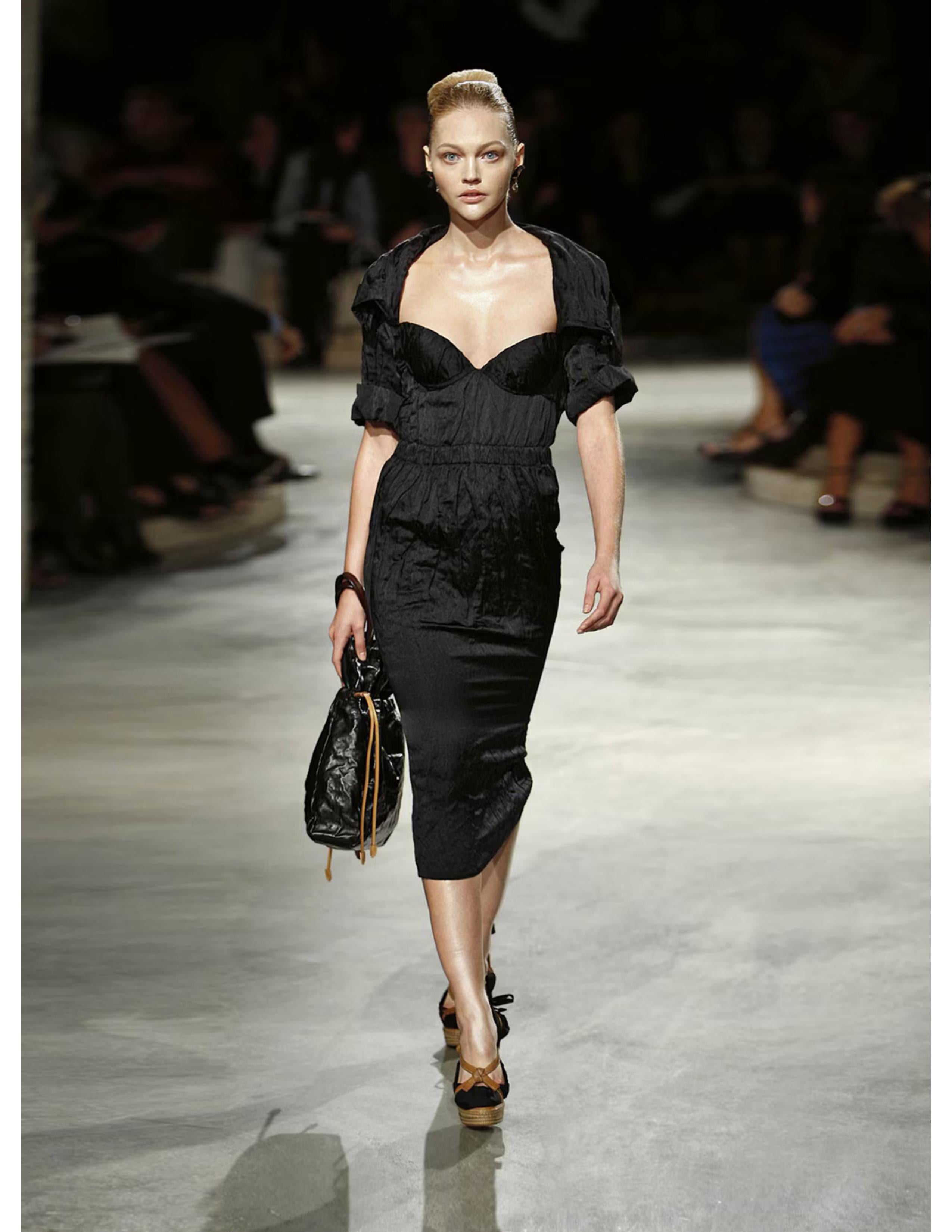 2009 PRADA black runway bustier dress For Sale 9