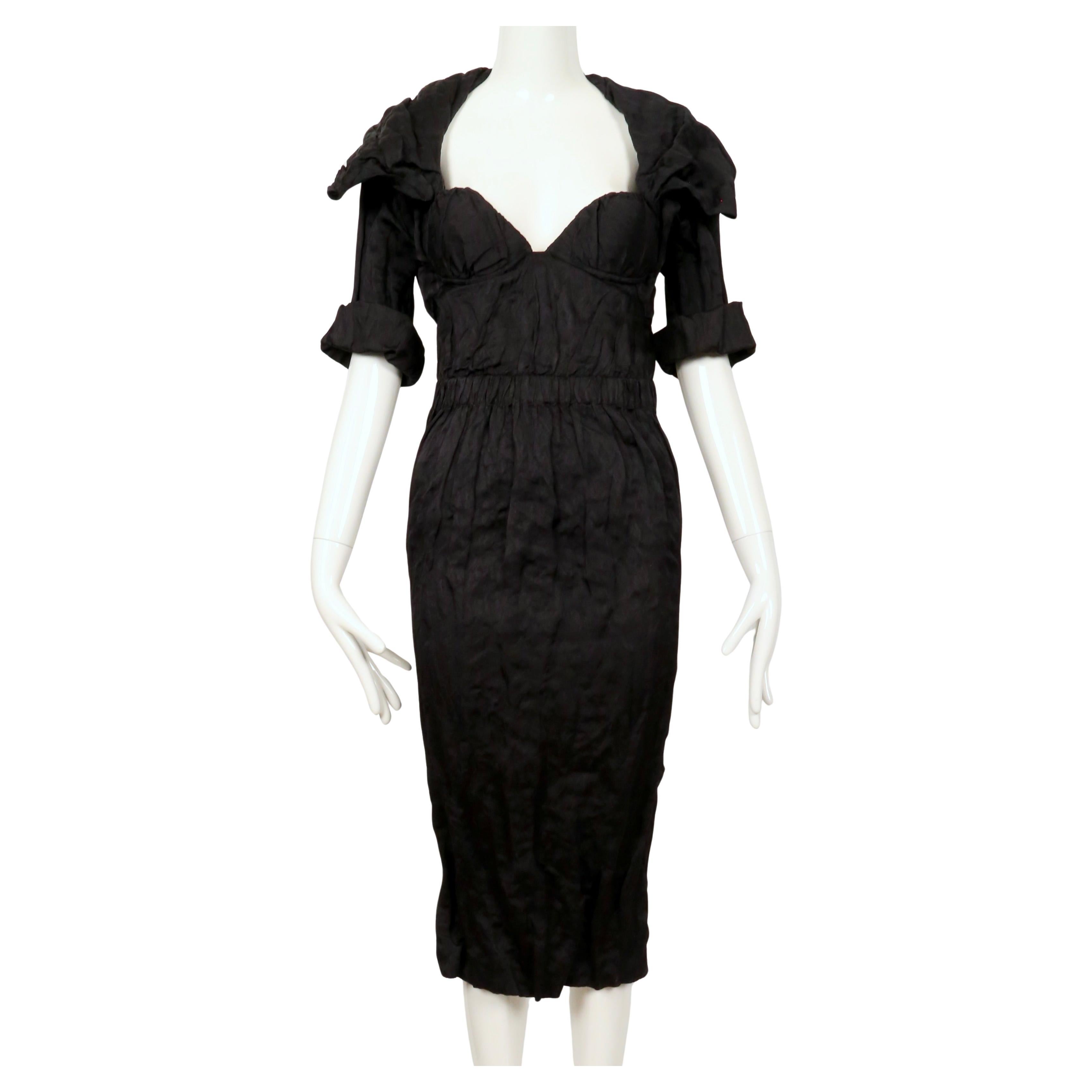 Black 2009 PRADA black runway bustier dress For Sale