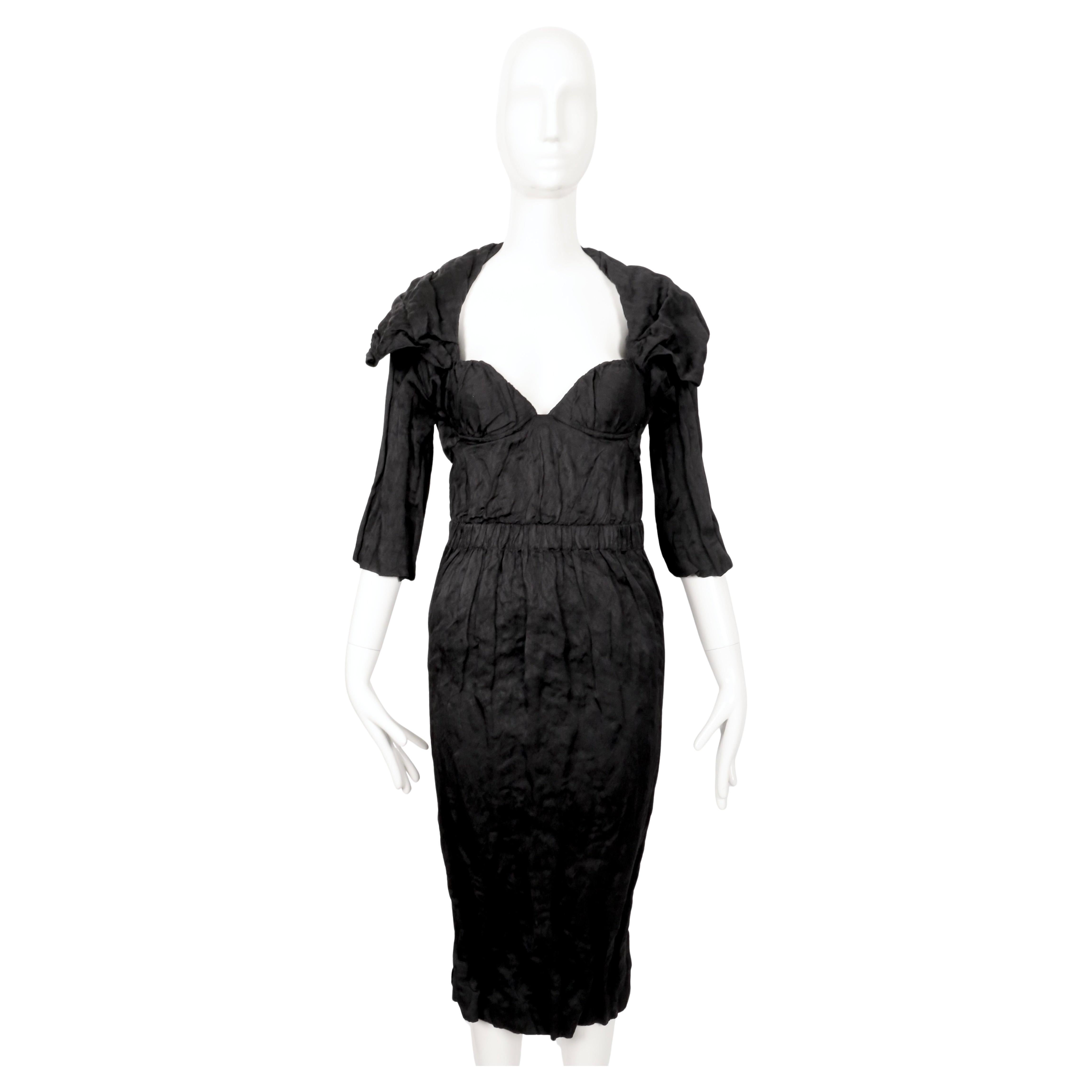 2009 PRADA black runway bustier dress For Sale 1
