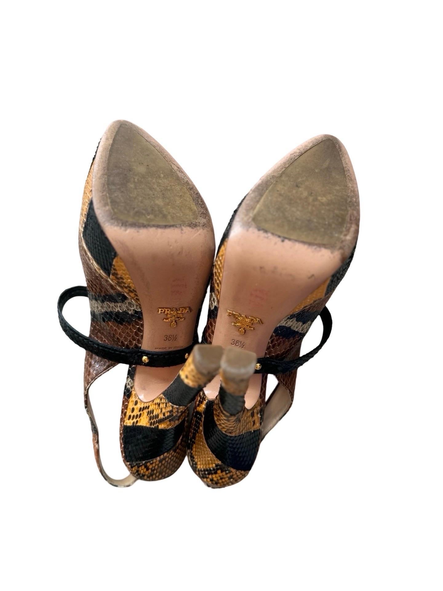 Women's 2009 Prada Snakeskin Platform Heels