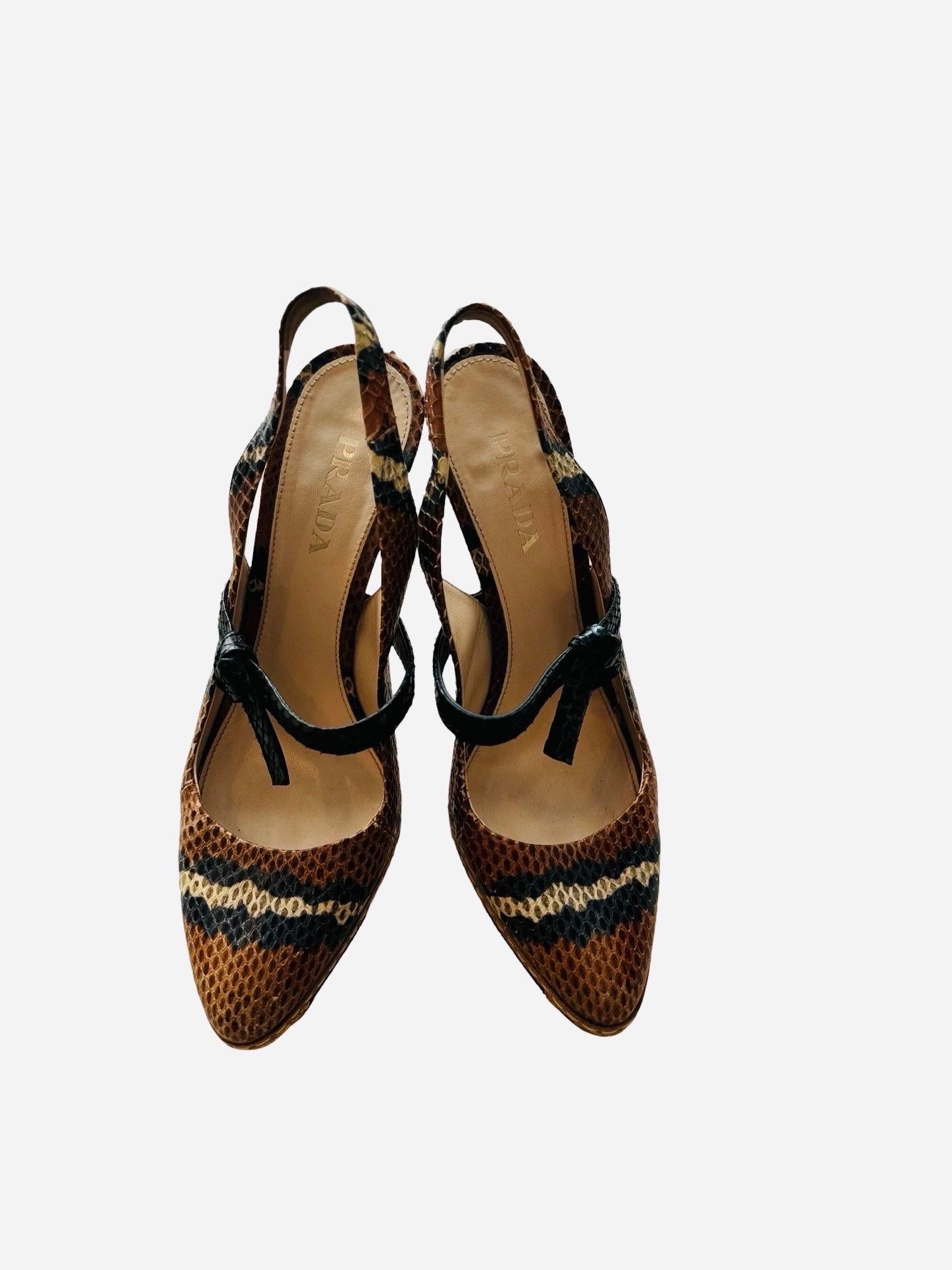 2009 Prada Snakeskin Platform Heels 1