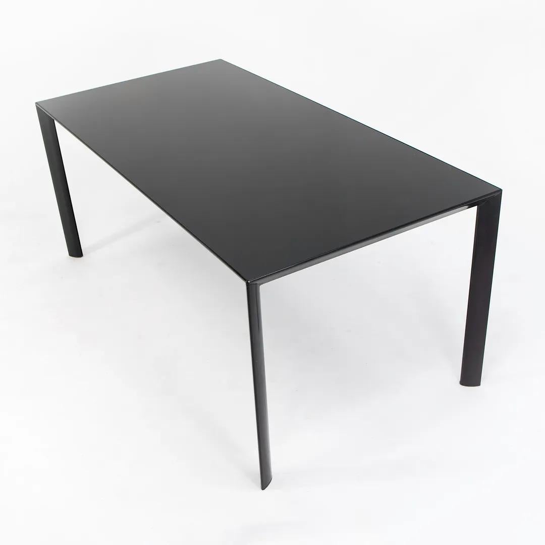 Italian 2009 RAM Dining Table / Desk by Porro w Black Glass Top 71x36 For Sale