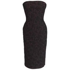 Pasarela 2009 Bottega Veneta Vestido sin tirantes de mohair boucle negro y rosa