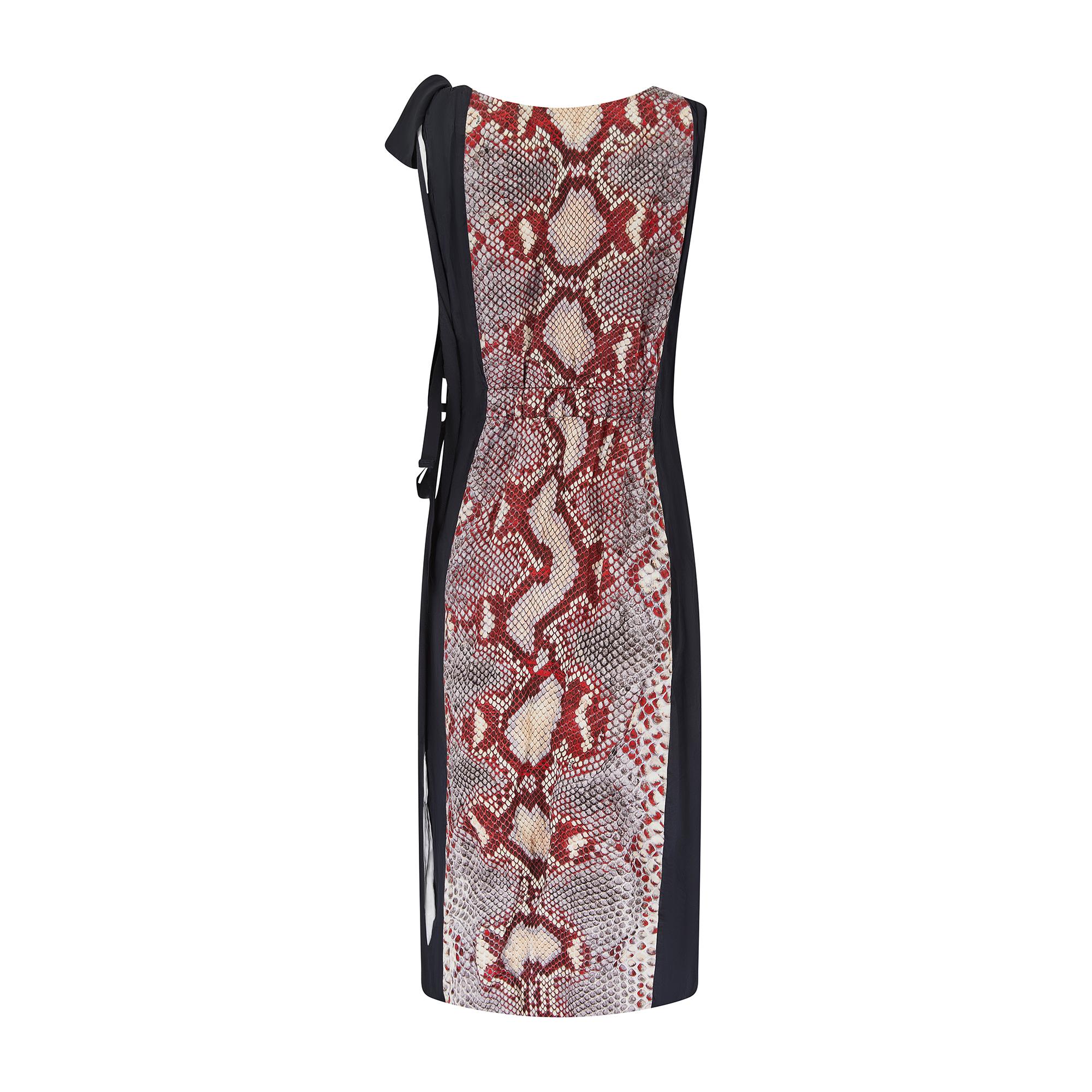Marron Robe de défilé Prada documentée à imprimé serpent 2009