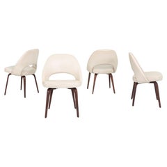 2009 Set of Four Eero Saarinen for Knoll Armless Executive Side Dining Chairs