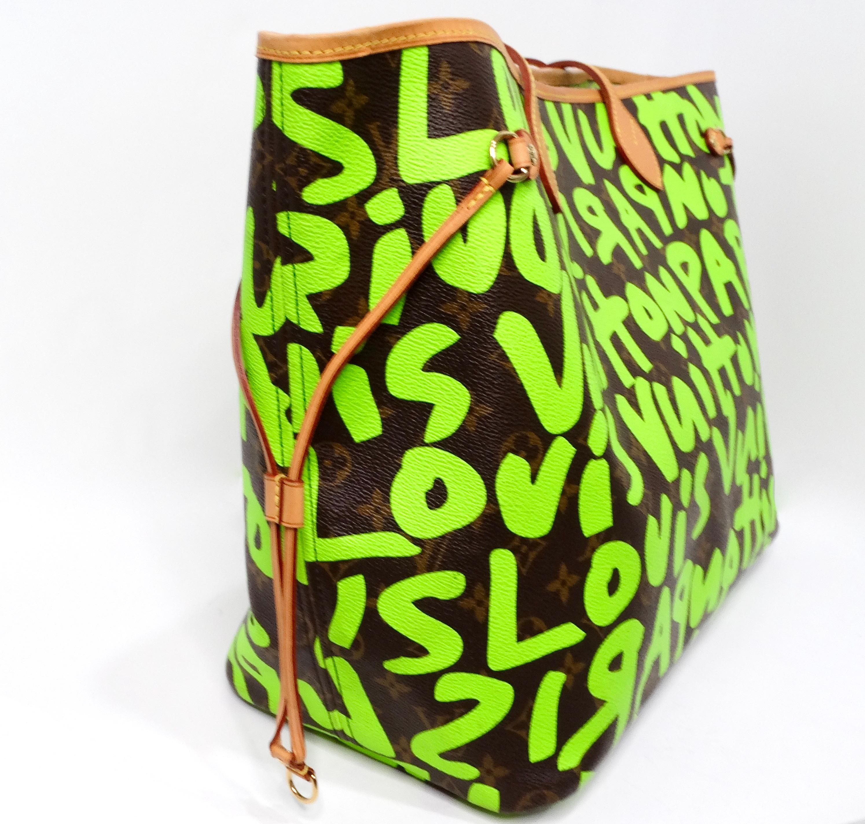 2009 Stephen Sprouse for Louis Vuitton Monogram Graffiti Neon Neverfull Tote Bag In Good Condition For Sale In Scottsdale, AZ