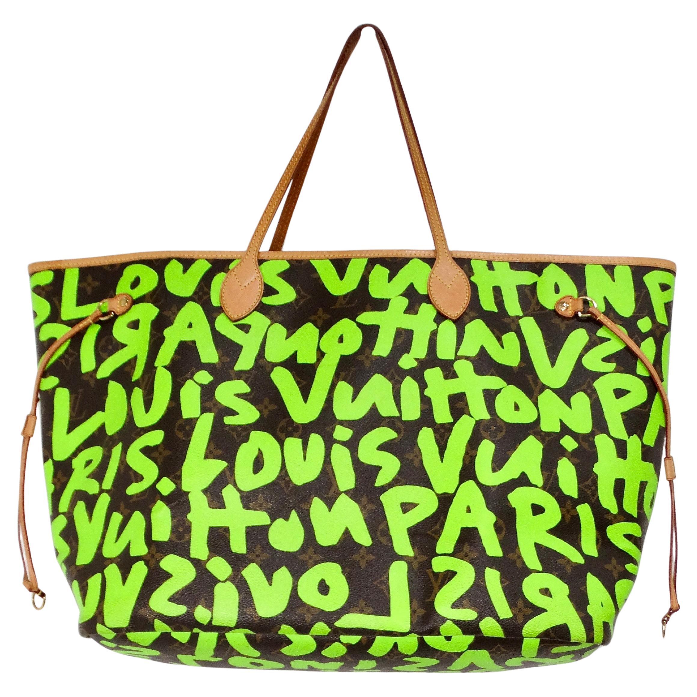 2009 Stephen Sprouse for Louis Vuitton Monogram Graffiti Neon Neverfull Tote Bag