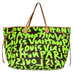 2009 Stephen Sprouse for Louis Vuitton Monogram Graffiti Neon Neverfull Tote Bag