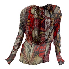 Alexander McQueen - Chemisier vintage en mousseline de soie imprimée, 2009
