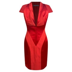 2009 Vintage Alexander McQueen Red Cocktail Dress