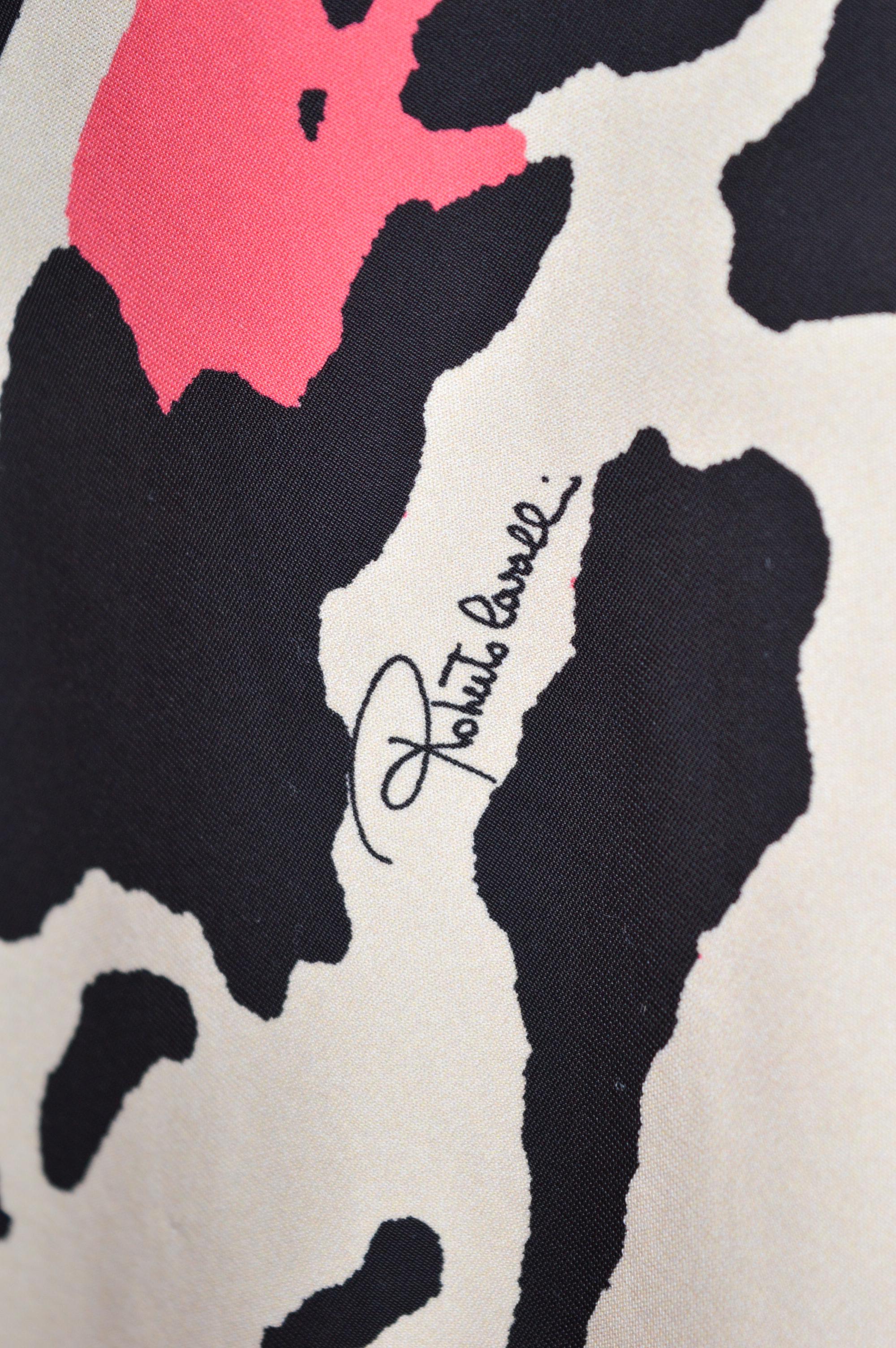 2009 Vintage Roberto Cavalli Pink Ruched Jaguar animal print Maxi Dress For Sale 5