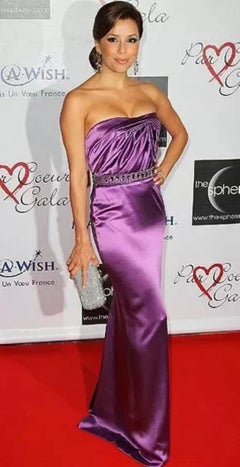 2009 Vintage Versace Embellished Amethyst Strapless Gown Dress 38 - 2 NWT