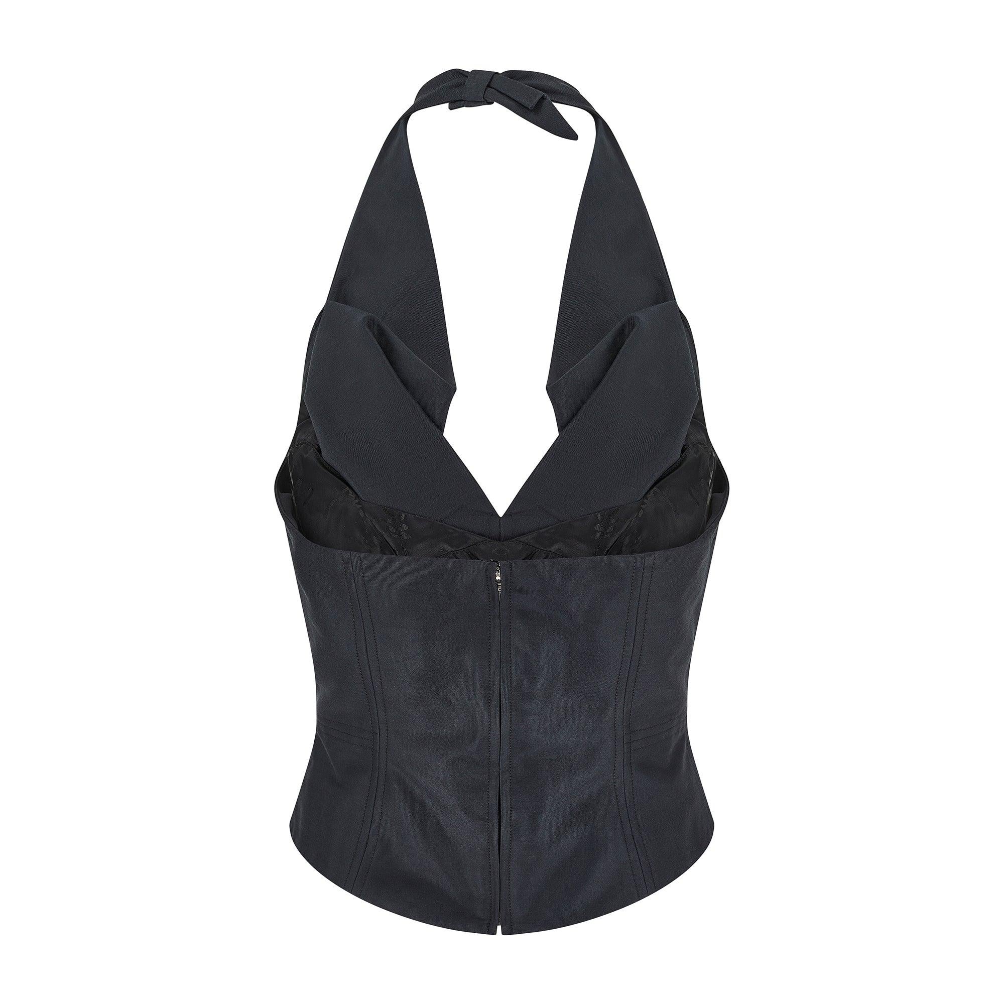 2009 Vivienne Westwood Red Label Schwarzes Top mit Neckholder-Ausschnitt im Zustand „Hervorragend“ im Angebot in London, GB