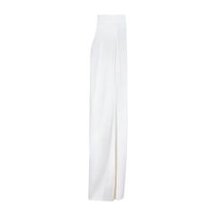 2009 Yves Saint Laurent White Silk Long Harem Pants