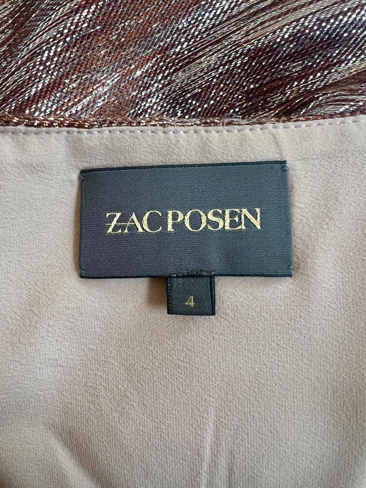 Women's 2009 Zac Posen Runway Documented One Shoulder Bronze and Silver Dress For Sale