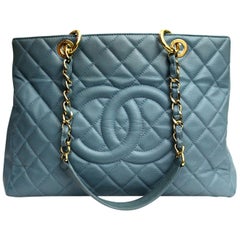 2009\2010 Chanel Light Blue Leather Gst Bag