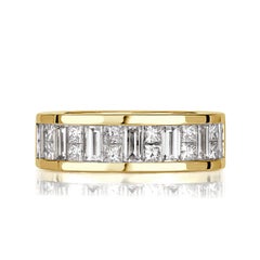 2.00ct Baguette and Princess Cut Diamond Men's Wedding Band