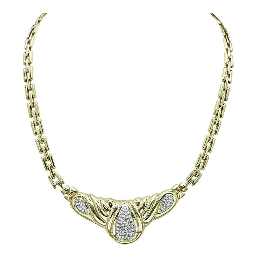 Collar de oro amarillo de 14k con diamantes de 2,00 ct en venta