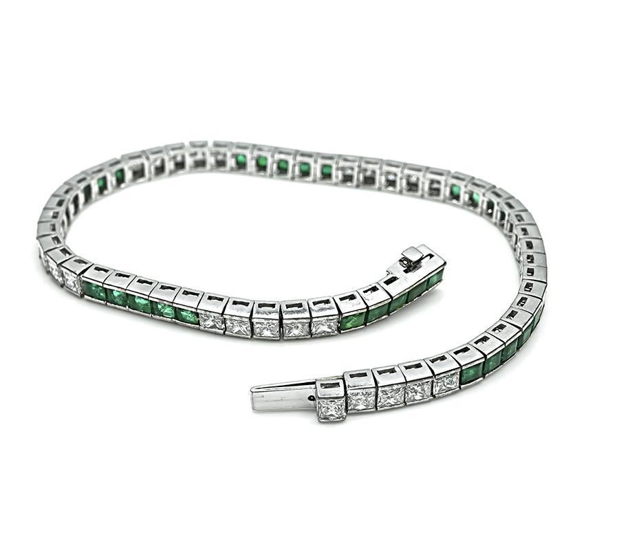 Bracciale linea smeraldo colombiano da 2,00 carati con diamante da 2,40 carati In condizioni buone in vendita a New York, NY