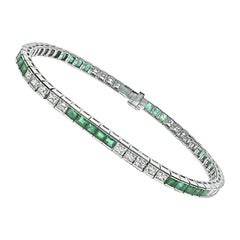 Bracciale linea smeraldo colombiano da 2,00 carati con diamante da 2,40 carati