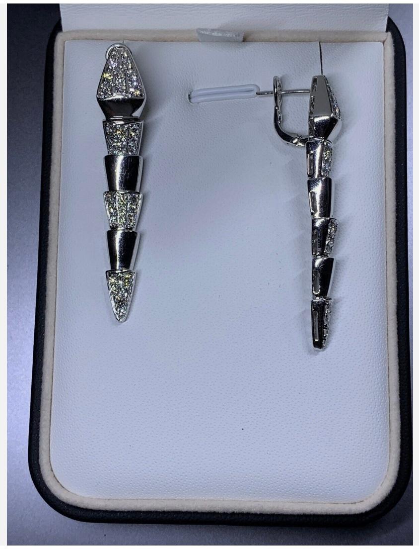 2.00ct Diamond art deco drop dangle earrings 18ct white gold 13.2g For Sale 2