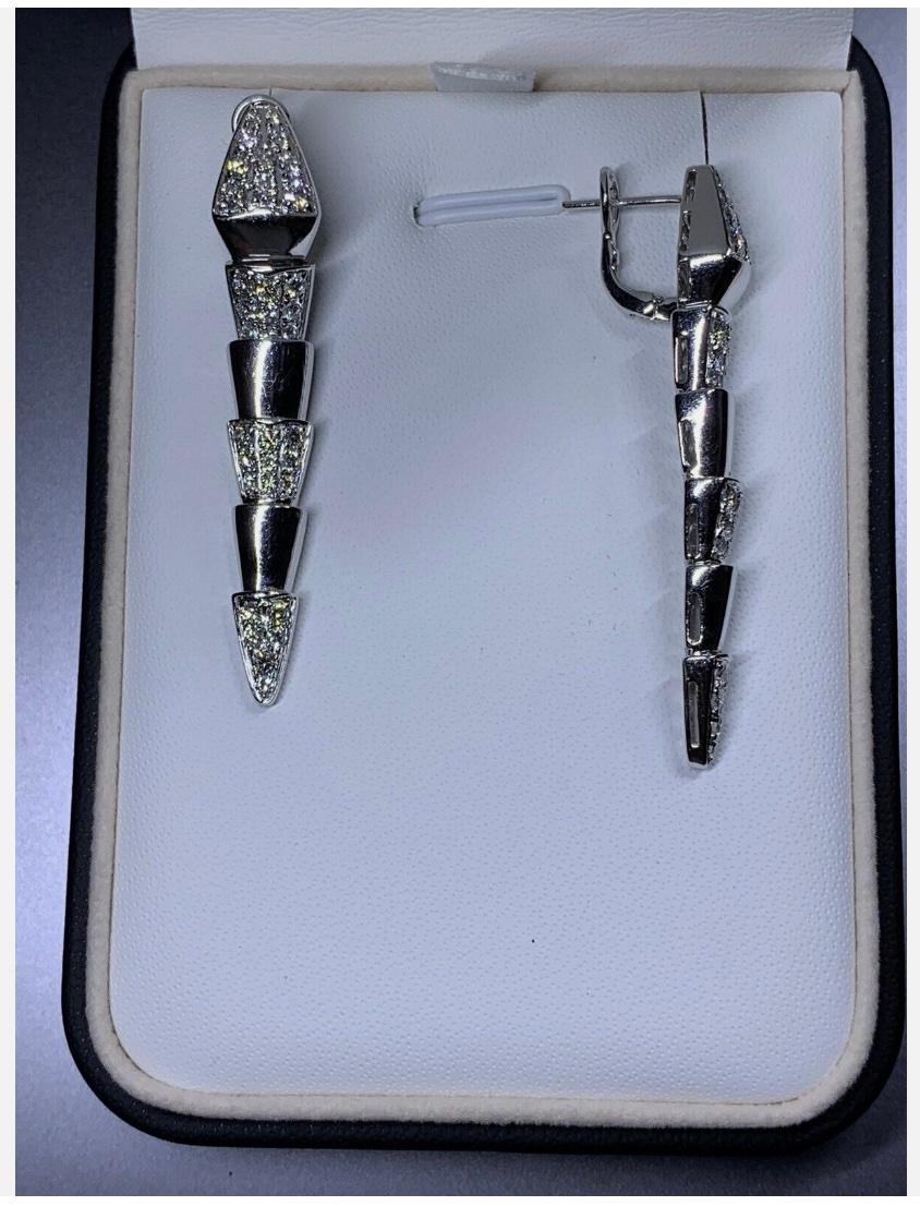 2.00ct Diamond art deco drop dangle earrings 18ct white gold 13.2g For Sale 2