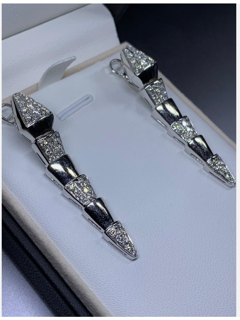2.00ct Diamond art deco drop dangle earrings 18ct white gold 13.2g For Sale 3
