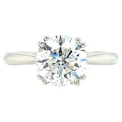 2.00ct Diamond certified solitaire engagement ring 18k white gold