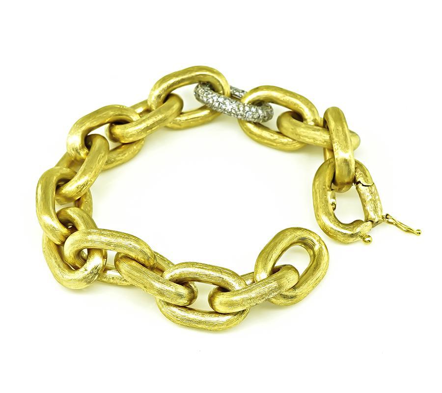 Pulsera de cadena de oro con diamantes de 2,00 ct en Bueno estado para la venta en New York, NY