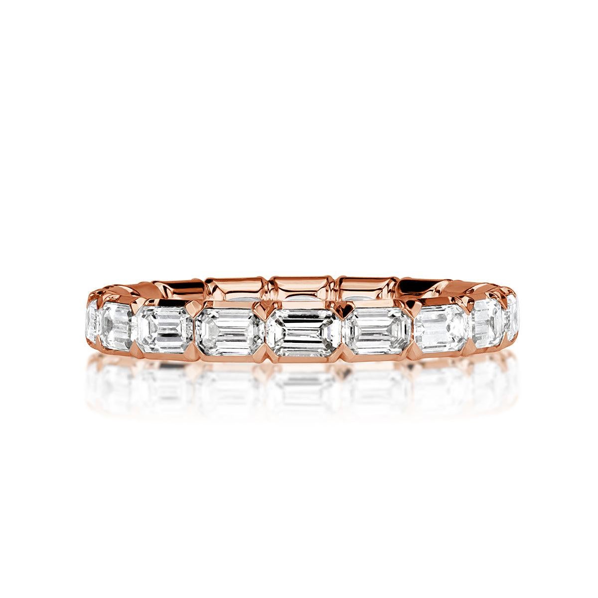 2.00ct Emerald Cut Diamond Eternity Band in 18k Rose Gold