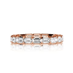 2.00ct Emerald Cut Diamond Eternity Band in 18k Rose Gold