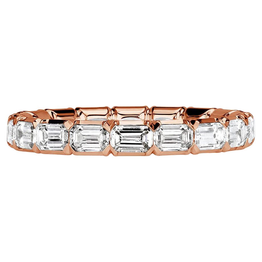 2.00ct Emerald Cut Diamond Eternity Band in 18k Rose Gold
