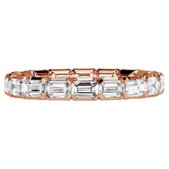 2.00ct Emerald Cut Diamond Eternity Band in 18k Rose Gold