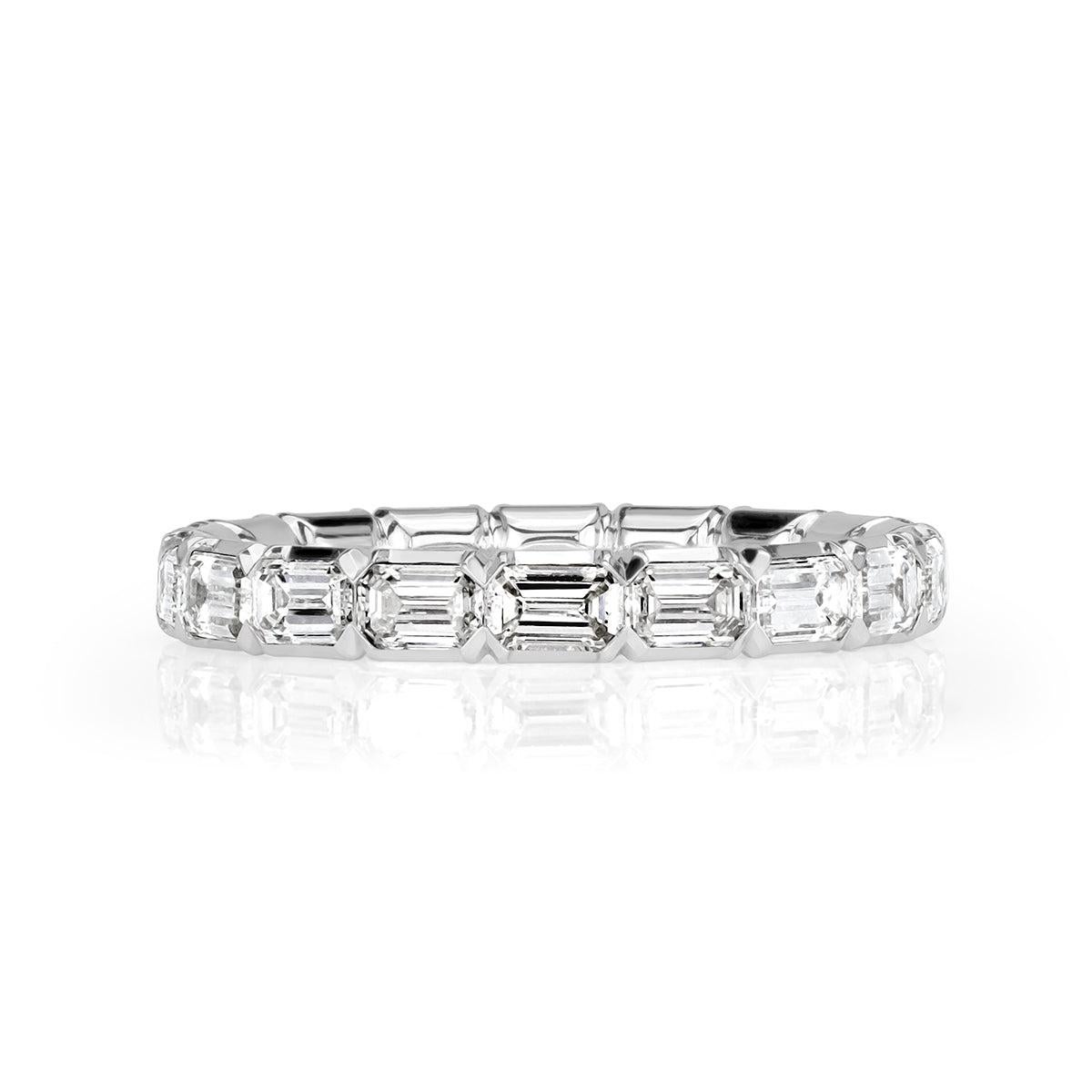 2.00ct Emerald Cut Diamond Eternity Band in 18k White Gold