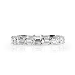 2.00ct Emerald Cut Diamond Eternity Band in 18k White Gold