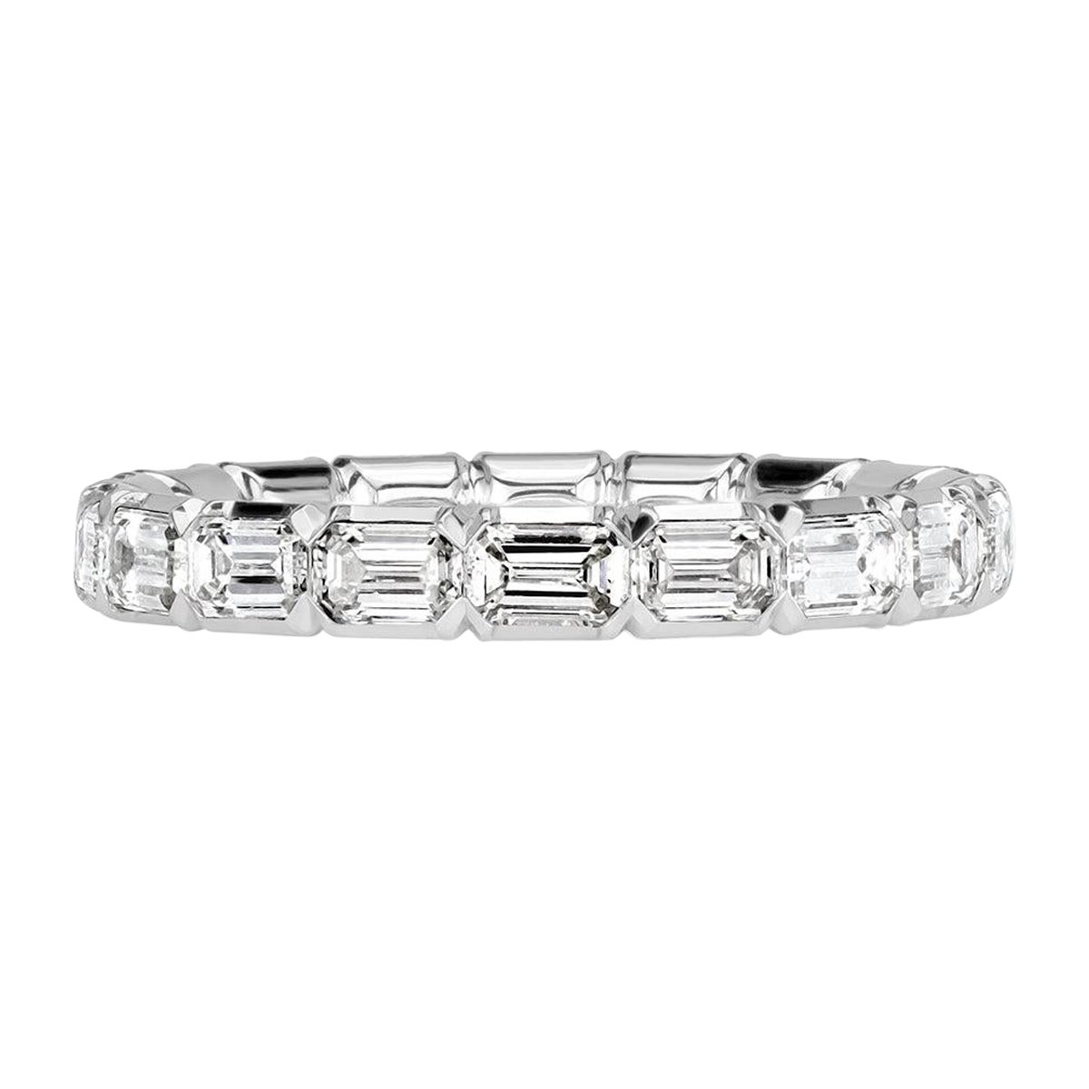 2.00ct Emerald Cut Diamond Eternity Band in 18k White Gold