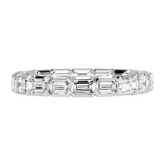 2.00ct Emerald Cut Diamond Eternity Band in 18k White Gold