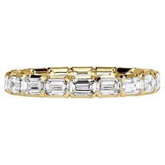 2.00ct Emerald Cut Diamond Eternity Band in 18k Yellow Gold