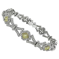 2.00ct Fancy Yellow Diamond 2.75ct Diamond Gold Bracelet