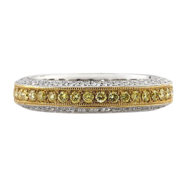 2.00ct Fancy Yellow Round Brilliant Cut Diamond Eternity Band
