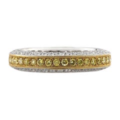 2.00ct Fancy Yellow Round Brilliant Cut Diamond Eternity Band