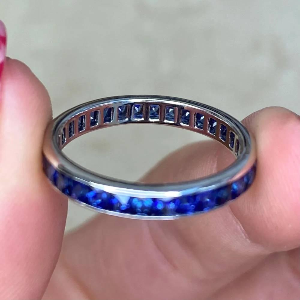 2.00ct French Cut Natürlicher Saphir Eternity Band Ring, Platin 4