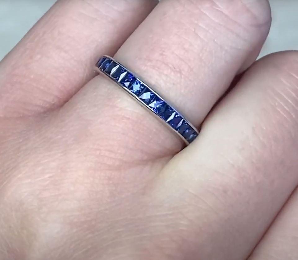2.00ct French Cut Natürlicher Saphir Eternity Band Ring, Platin Damen