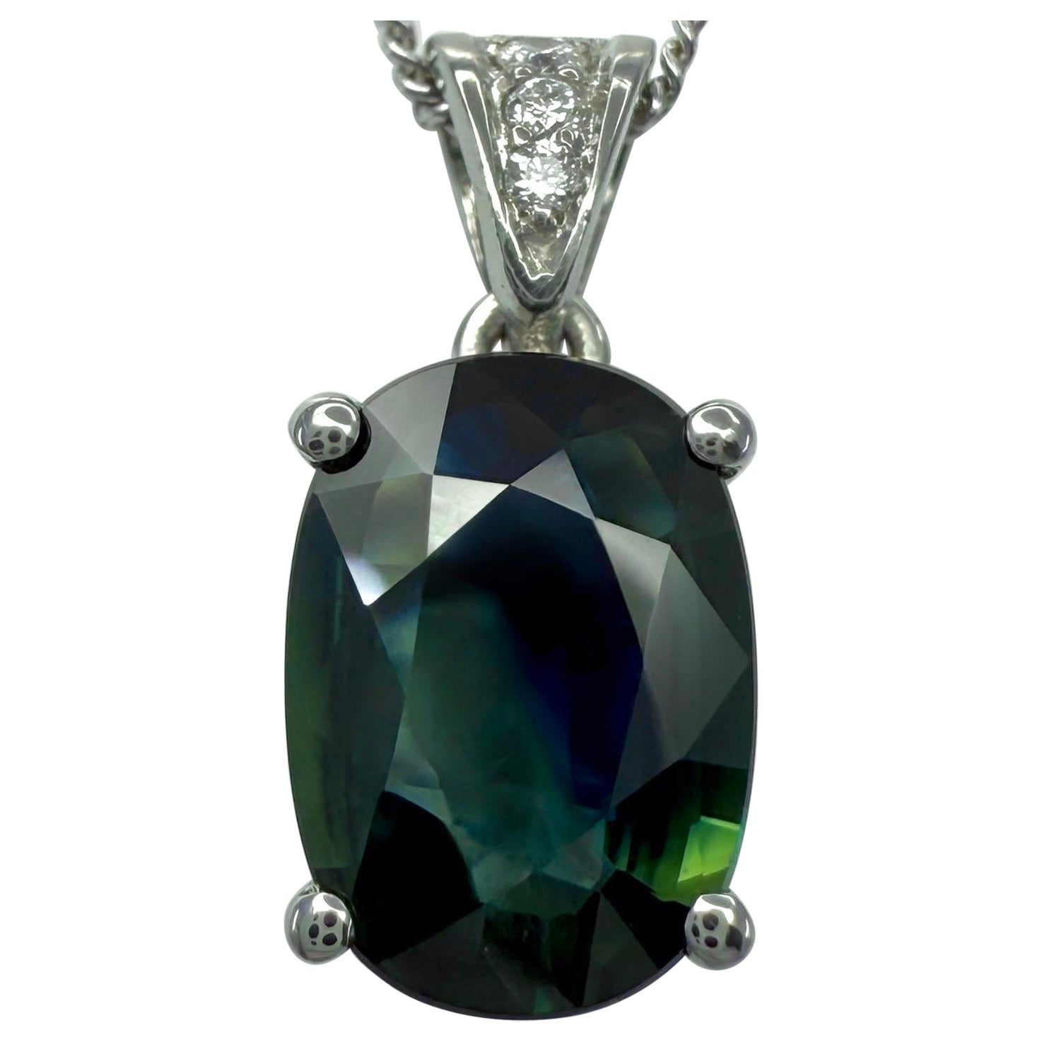 2.00ct GIA Certified Untreated Bi Colour Sapphire 
Diamond Platinum Pendant For Sale
