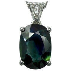 2.00ct GIA Certified Untreated Bi Colour Sapphire 
Diamond Platinum Pendant