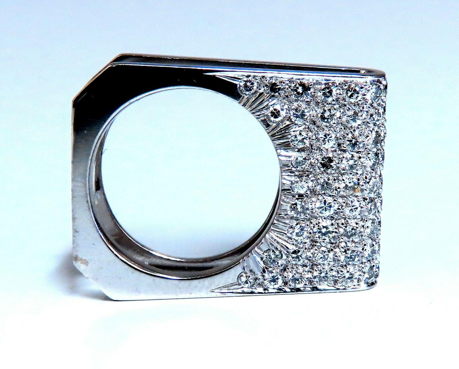 Round Cut 2.00 Carat Natural Round Diamonds Fold over Ring Mod Deco 14 Karat For Sale