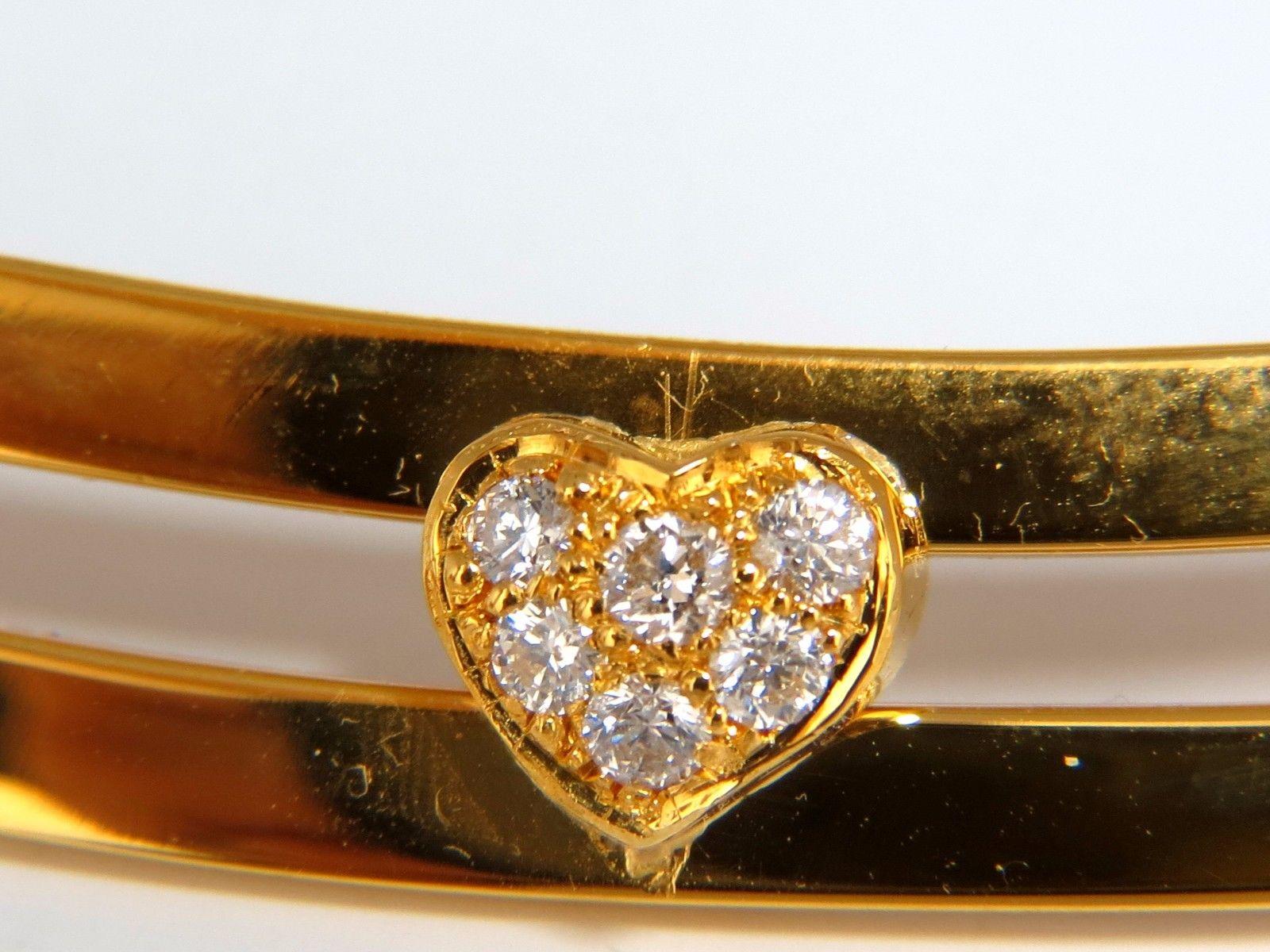 Modern 2.00ct natural round diamonds heart hinge link necklace ultra mod deco 18kt For Sale