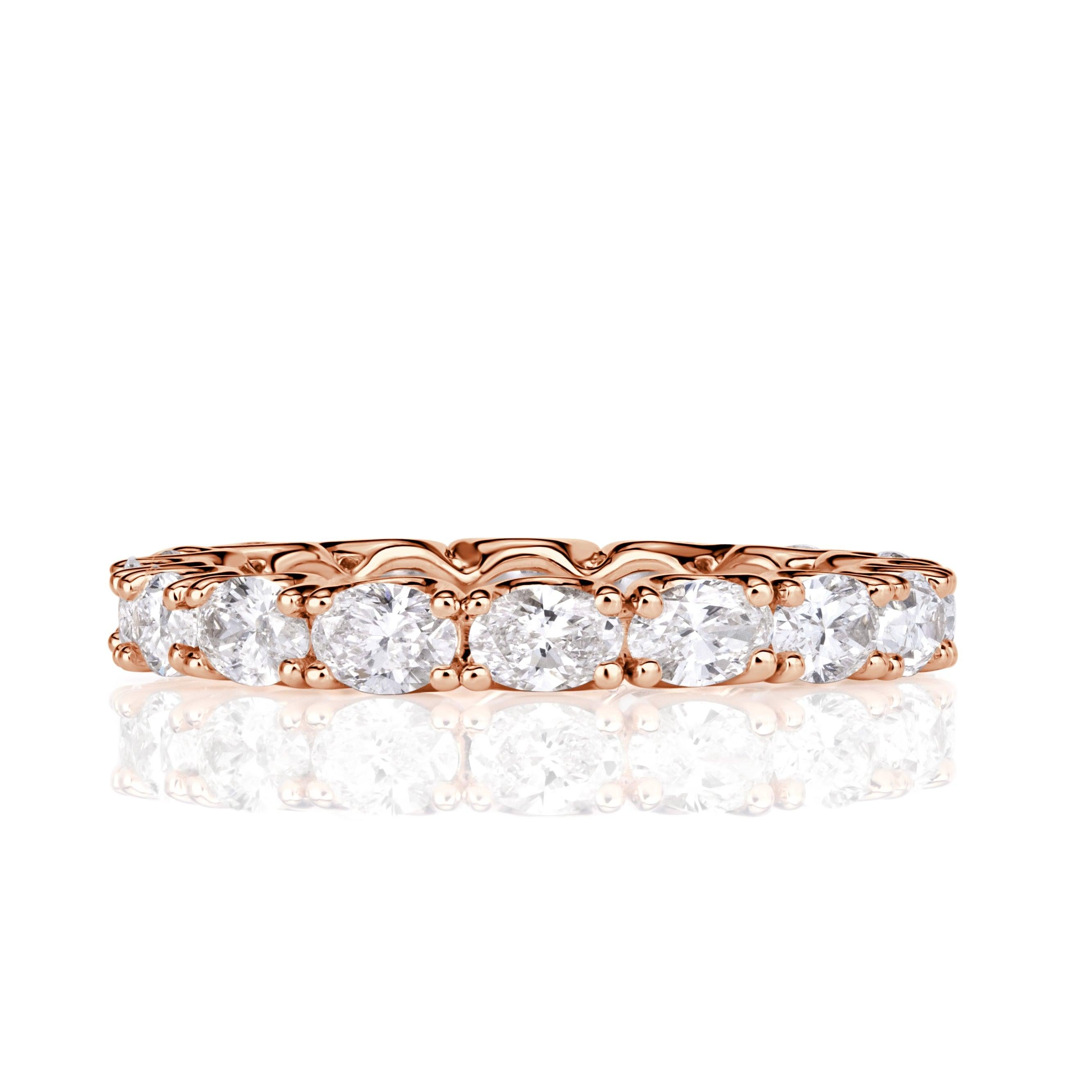 2.00ct Oval Cut Diamond East-West Eternity Band in 18K Rose Gold